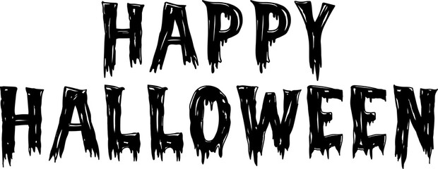 Happy Halloween horror text styling, PNG file no background