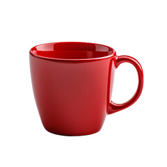 Canvas Print - Red coffee cup on transparent background PNG