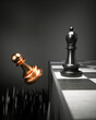 Chess Game business strategy,teamwork, management or leadership concept.3d rendering.