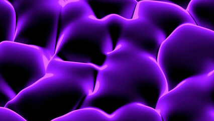 Poster - Purple and green bubbles. Design. Small dense liquid bubbles made in cartoon animation that move.
