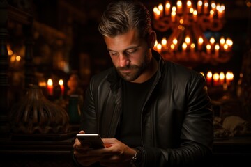 man using phone