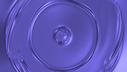 Poster - Waves on liquid surface from droplets. Design. Circular pulsations on surface of metallic 3d liquid. Circular waves propagate on surface of liquid