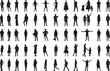 © zolotons - set of people, men and women silhouette on white background, vector