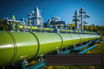 Wall Mural - Green Hydrogen pipes in a renewable energy facility