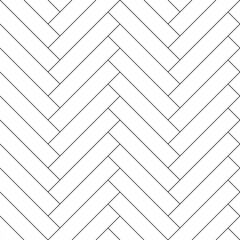 Wall Mural - Parquet - rectangles herringbone pattern, black and white seamless repeatable pattern texture background