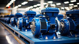 Fototapeta  - Pumps and motors in a water distribution facility