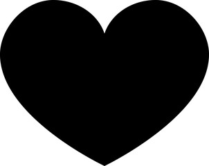 Poster - love heart vector icon black silhouette isolated on white background.