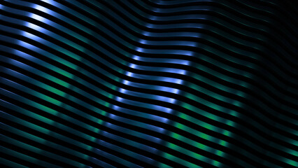Fototapete - Background of metal bands moving in waves. Design. Beautiful colorful background with metal stripes. Shimmering with waves of color of metal stripes.