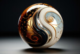 Yin and yang symbol in the form of a precious ball on the background