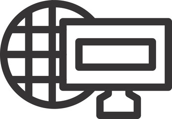 Fototapete - computer monitor with globe 