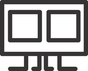 Fototapete - computer LED icon black and white 