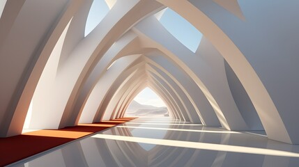 Wall Mural - Architecture background geometric arched interior