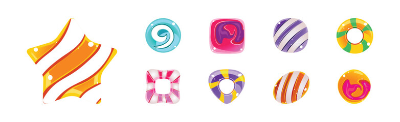 Poster - Fantasy Sweet Candy and Caramel Element for Game Design Vector Set