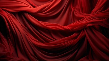 Poster - The deep maroon of the plush indoor curtain hangs gracefully, its rich folds a reminder of the beauty of the world beyond its veil