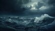 Storm in the Ocean. Huge Waves an Strikes & Lightnings.