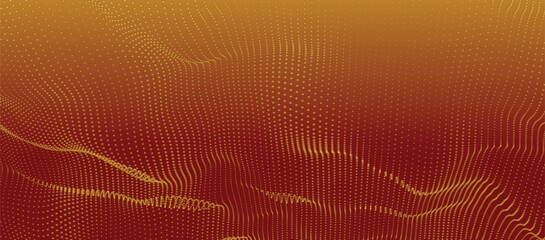 Poster - Abstract digital particle wave. Futuristic dotted wave. Technology background vector. Vector illustration