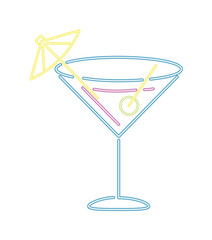 Poster - neon cocktail illustration