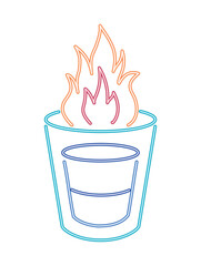 Poster - neon cocktail with flame