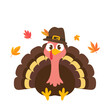 © anuwat - happy thanksgiving cartoon turkey cute and pumpkin in the autumn