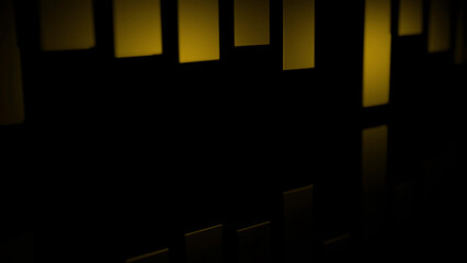 Aufkleber - Yellow and red lines. Design. Black background with moving stripes made in computer graphics with little movement.