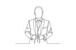 Businessman getting rady for presenting. Businessman minimalist concept, Flat design concept of Businessman with different poses. Vector cartoon character design set. 