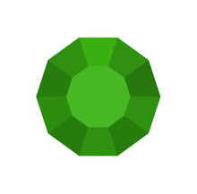 Vector Illustration Of A Green Diamond Gem