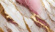 close up of  white half pink and golden marble texture