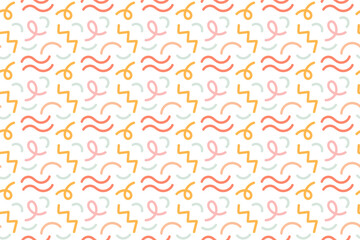 Colorful squiggle print with soft pastel seamless pattern.