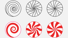 Red White Peppermint Christmas Candies Icon