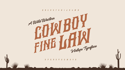 Leinwandbilder - Vintage classic Western typography alphabet. Vector illustration of fonts set.