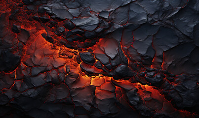 Wall Mural - abstract background of extinct lava with red gaps.