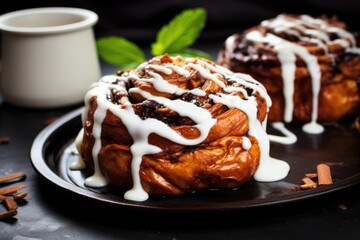 Wall Mural - homemade cinnamon rolls sitting on a counter