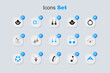 © Iryna - Set Piercing, Earrings, Wedding, Diamond, King crown, Necklace mannequin, and icon. Vector