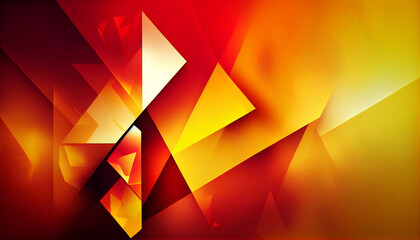 Wall Mural - Yellow orange red abstract background for design. Geometric shapes.  Ai generated image