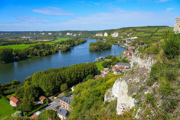 Wall Mural - View of the River Seine from the ruins of Château Gaillard, a French medieval castle built in Normandy by Richard the Lionheart, King of England and feudal Duke of Normandy in the 12th Century