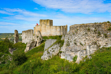 Wall Mural - Ruins of Château Gaillard, a French medieval castle overlooking the River Seine built in Normandy by Richard the Lionheart, King of England and feudal Duke of Normandy in the 12th Century