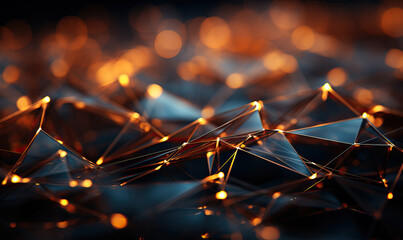 Wall Mural - dark abstract futuristic background with orange highlight.