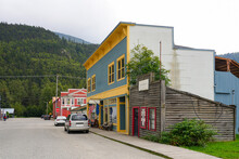Old City Center Of Skagway, Alaska - Vintage Storefronts In The Klondike Gold Rush National Historic Park