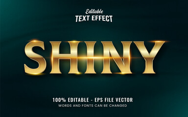 Wall Mural - Shiny golden editable vector text effect