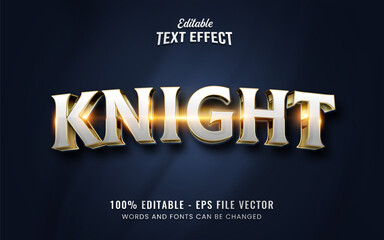 3d knight editable text effect Premium Vector