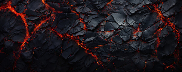 Wall Mural - abstract background of extinct lava with red gaps.