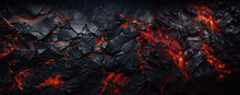 Abstract Background Of Extinct Lava With Red Gaps.