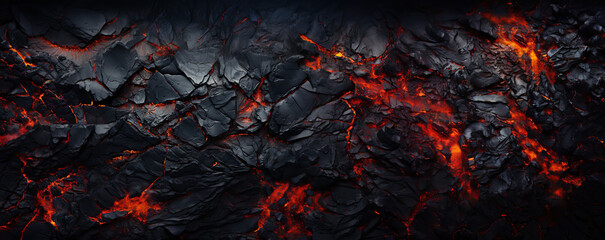 abstract background of extinct lava with red gaps.