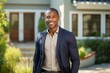 © Johnathan - Black Man Real Estate Agent Professional Job Work Environment Background Generative AI