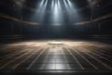 Fototapeta  - Empty stage background concert hall theatre podcast dance floor.