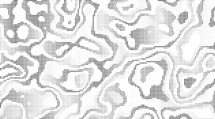 Poster - Monochrome gradient halftone dots background. Vector illustration. Big wave