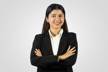 Beautiful and Happy Smiling Asian Young Girl from Nepal giving several gestures in a formal dress