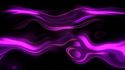 Poster - Luminous pattern with wavy lines and shimmer. Motion. Stylish pattern with neon flames on black background. Swirling neon pattern with flickering