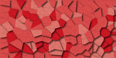 Multicolor Broken Stained Glass Background with White lines. Voronoi diagram background. Seamless pattern with 3d shapes vector Vintage Illustration background. Geometric Retro tiles pattern	