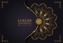 Luxury Mandala Background With Golden Arabesque Pattern Arabic Islamic East Style. Ramadan Style Decorative Mandala. Mandala For Print, Poster, Cover, Brochure, Flyer, Banner
